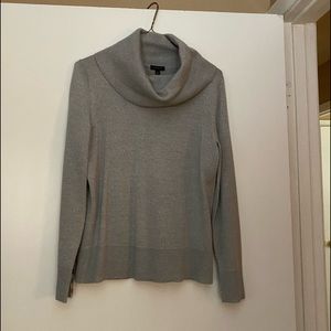 Talbots Silver Metallic Cowl Sweater! Holiday Ready! EUC